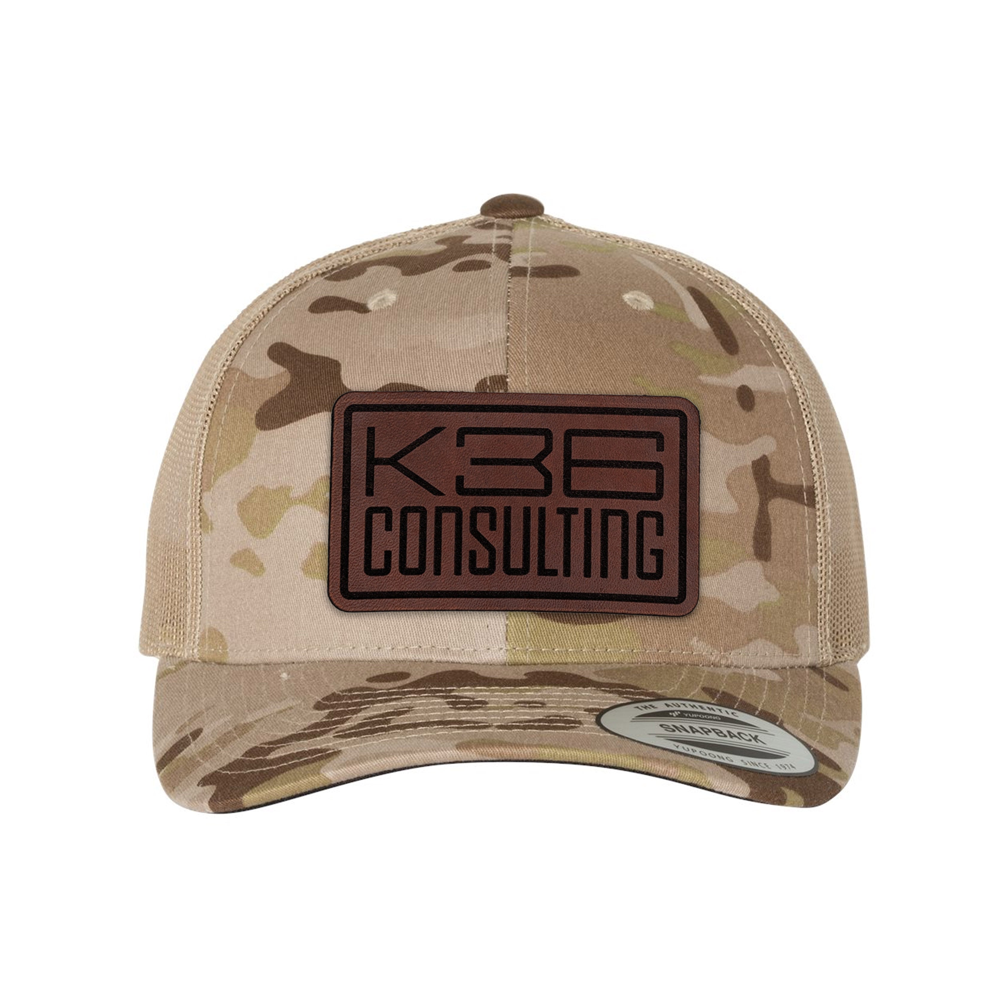 K36 Consulting Logo Leather Patch Trucker Hat