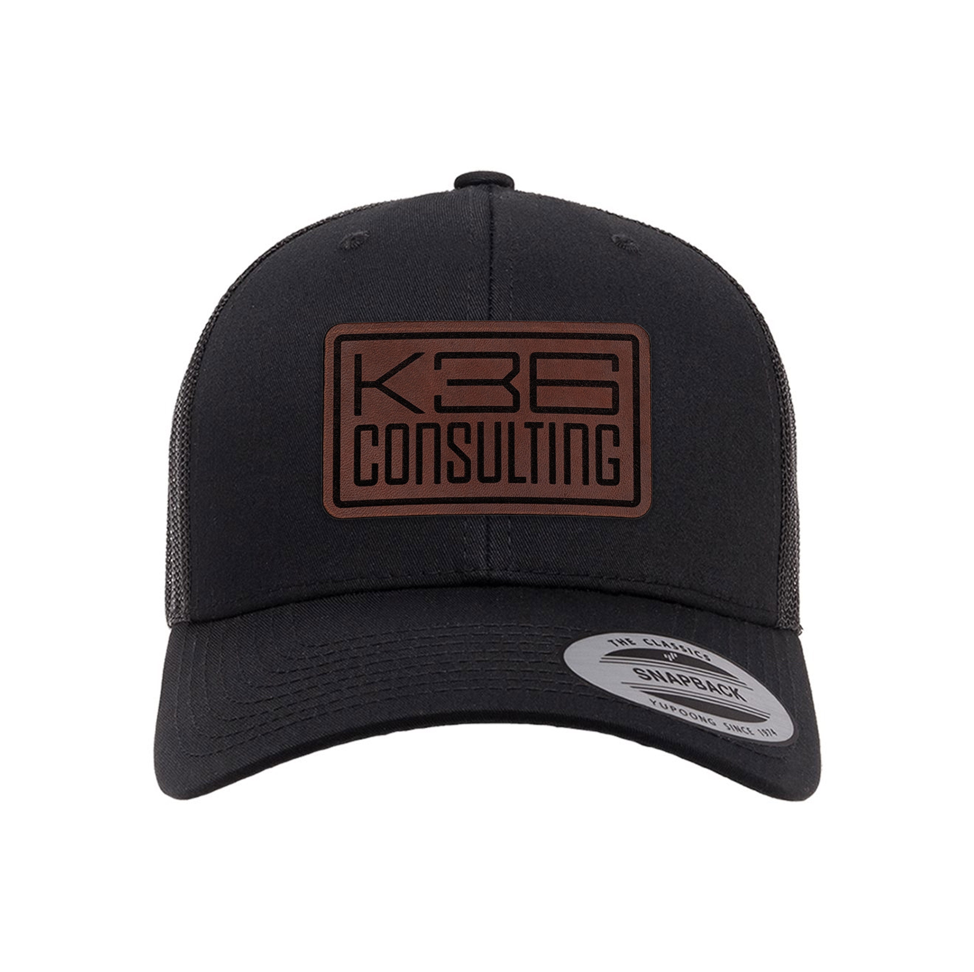 K36 Consulting Logo Leather Patch Trucker Hat