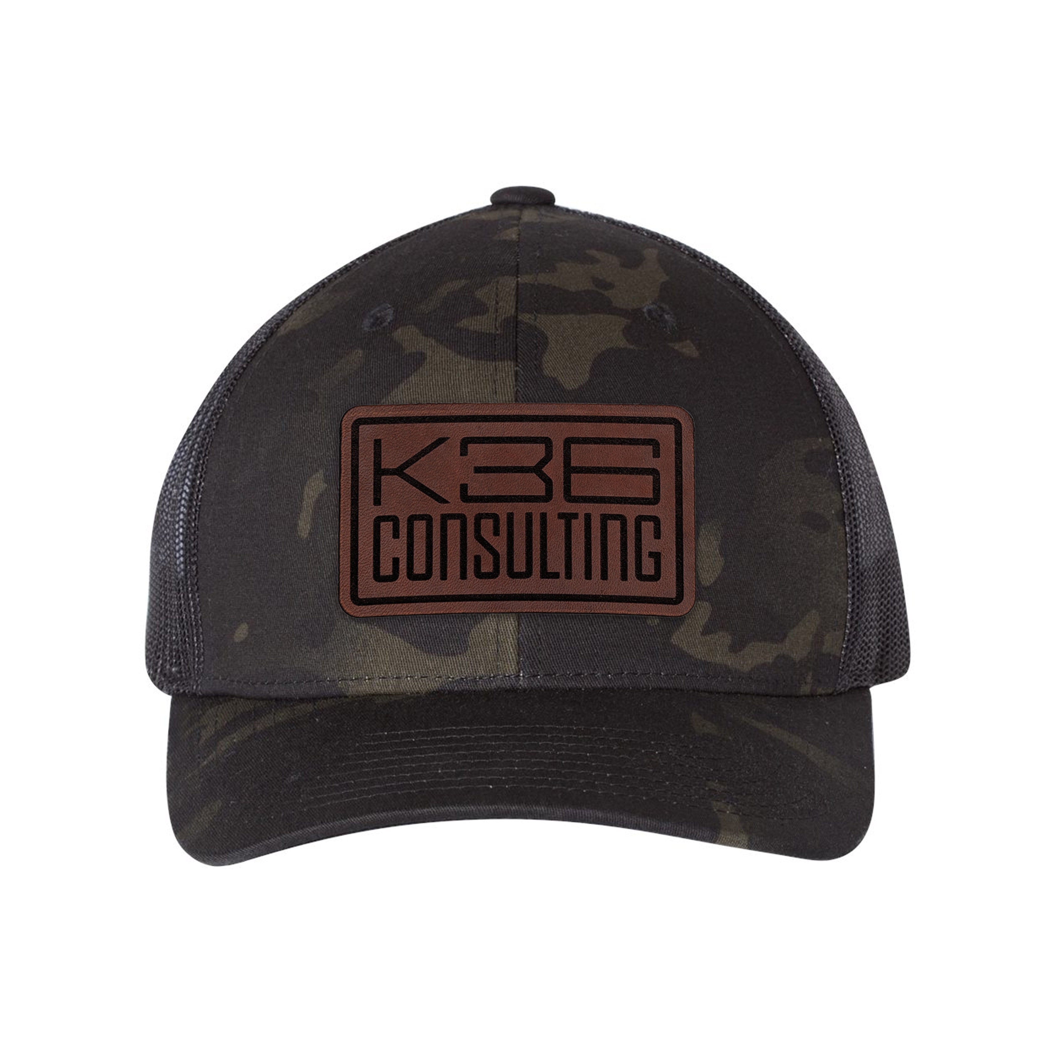 K36 Consulting Logo Leather Patch Trucker Hat