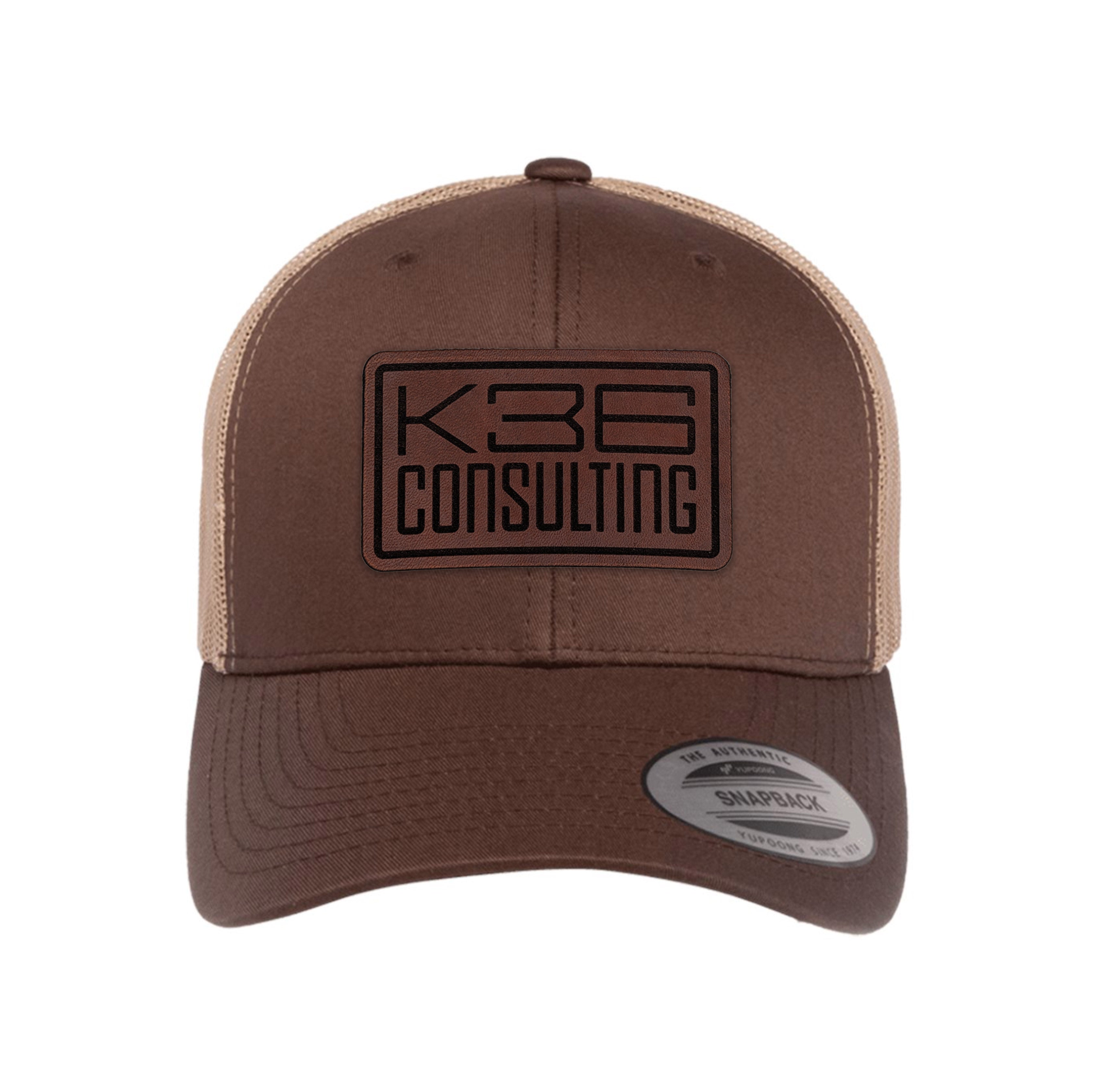 K36 Consulting Logo Leather Patch Trucker Hat
