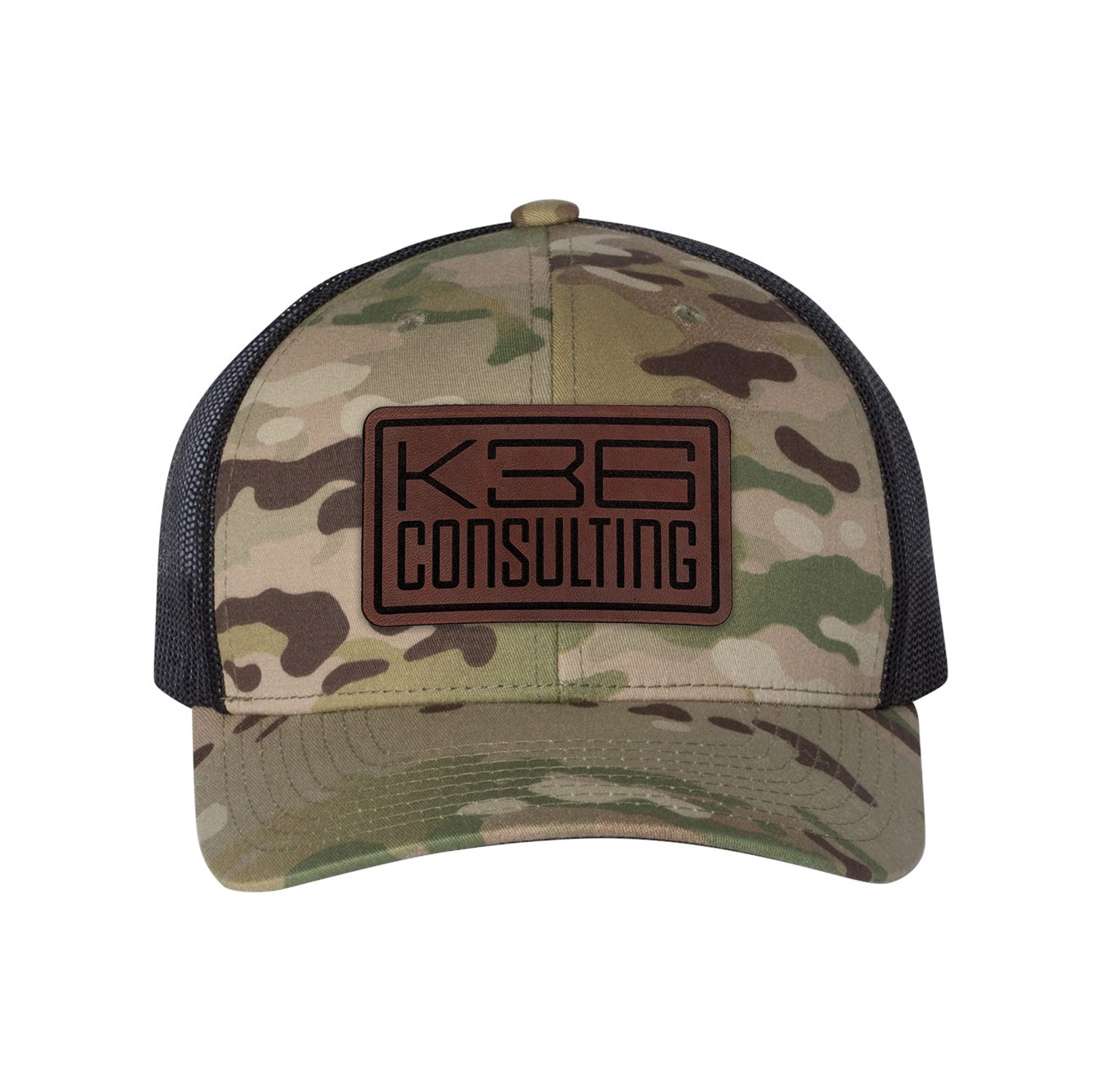 K36 Consulting Logo Leather Patch Trucker Hat