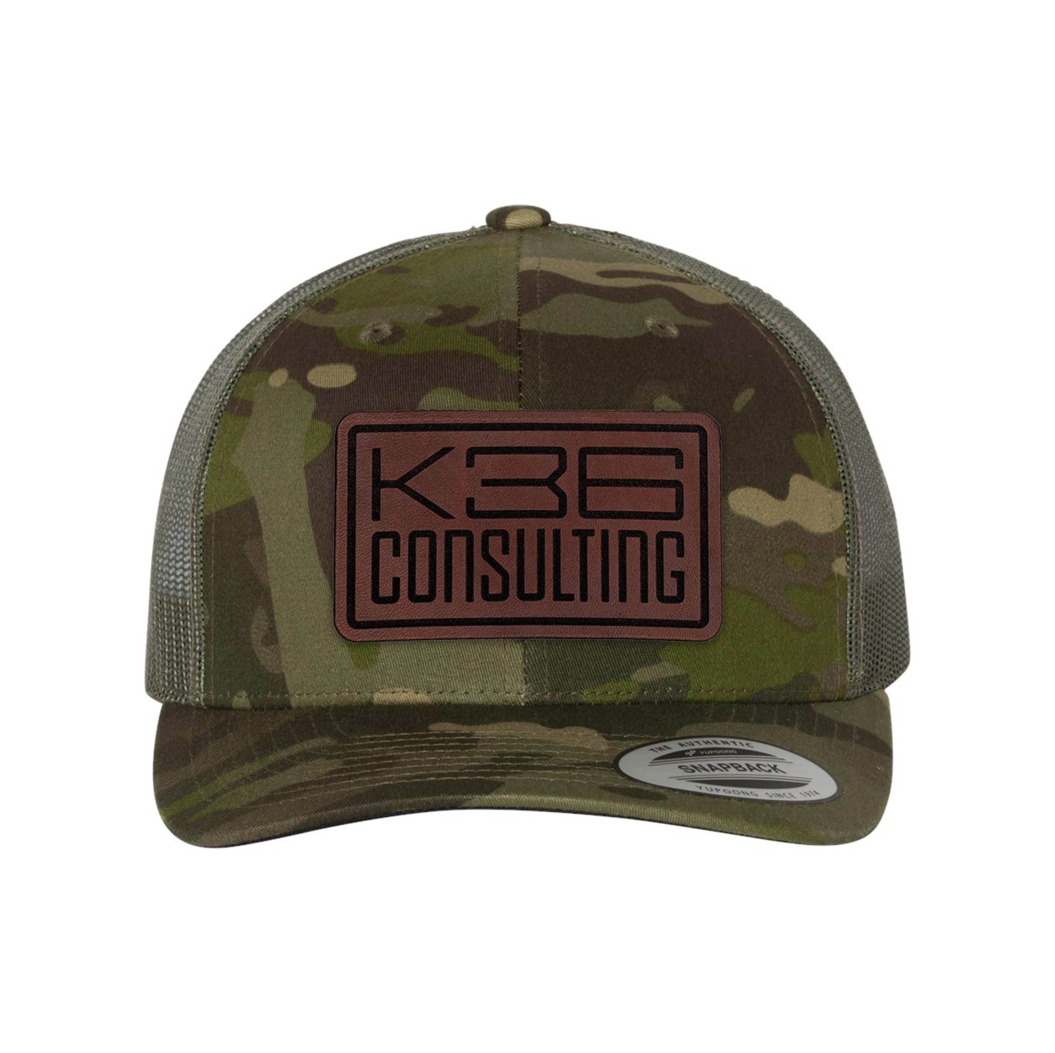K36 Consulting Logo Leather Patch Trucker Hat