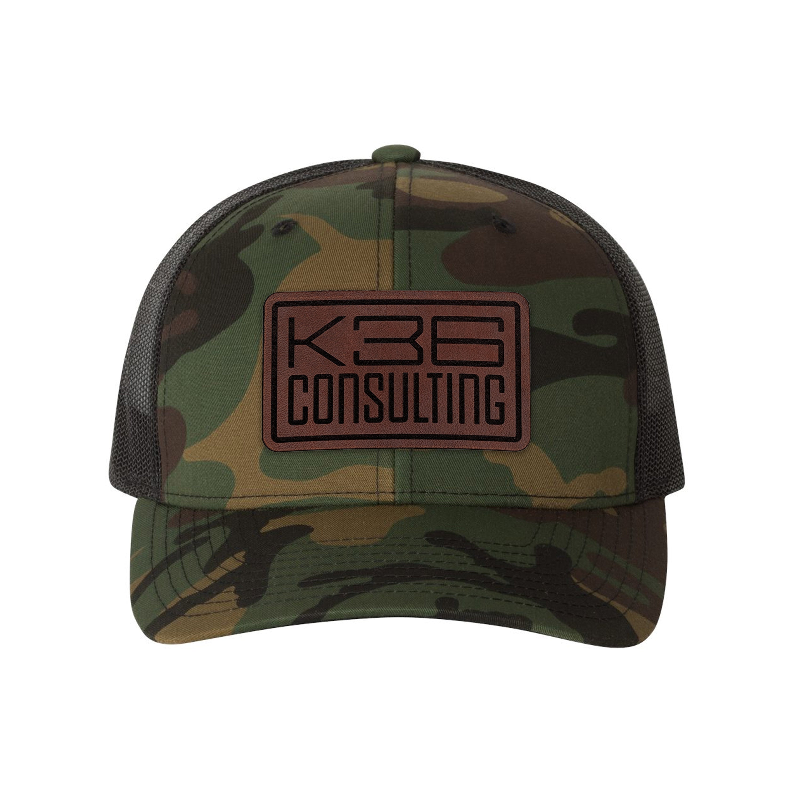 K36 Consulting Logo Leather Patch Trucker Hat